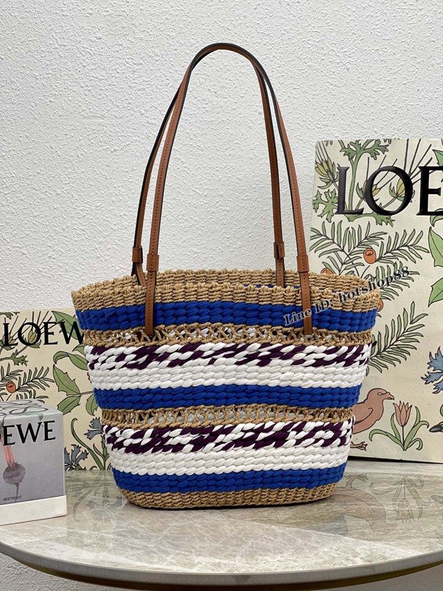 Loewe專櫃羅意威經典大象草手工編織包Basket Tote籃子手袋手提包 10125 lyw1185